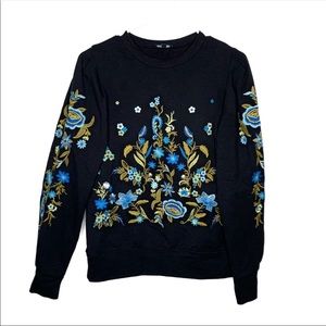 Anthropologie Embroidered Drew Sweatshirt